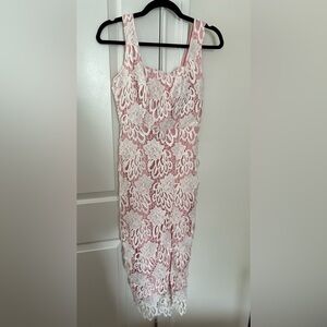 White Lace with Pink dress